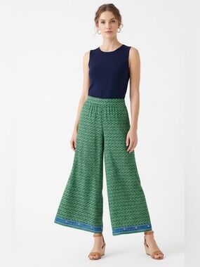 New Max Studio London Women's Palazzo Pants 100% Polyester Wide Leg Green XL